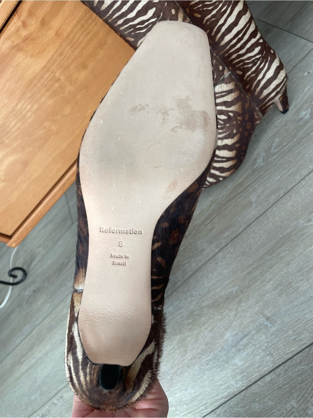Women’s Brown Zebra-Print pony hair Boots - Picture 6 of 6
